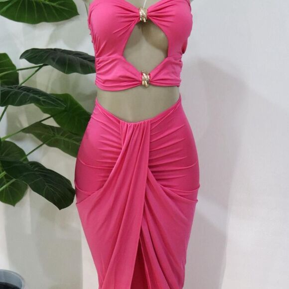 Hot Pink Two-Piece Set - Picture 1 of 6